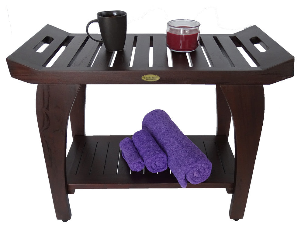 Tranquility Eastern Style Shower Bench With LiftAid Arms, 30"x23"