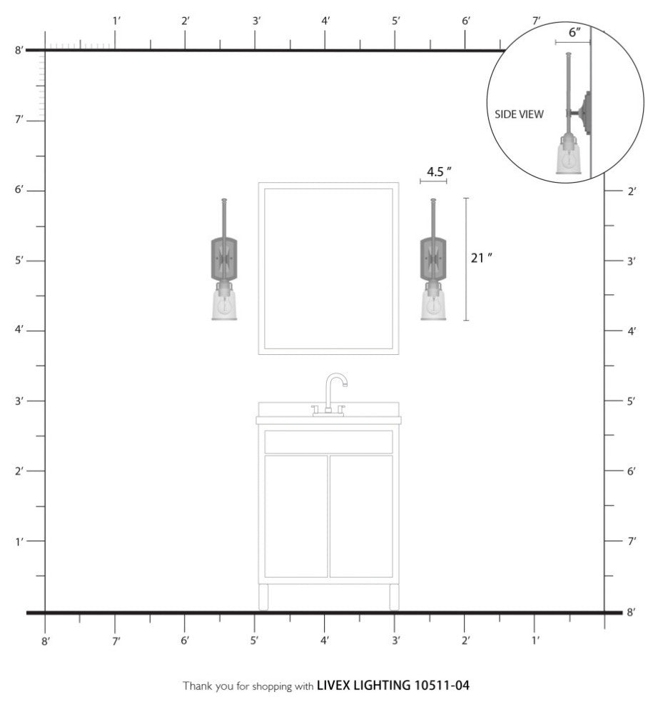 Lawrenceville 1 Light Black Large Single Sconce