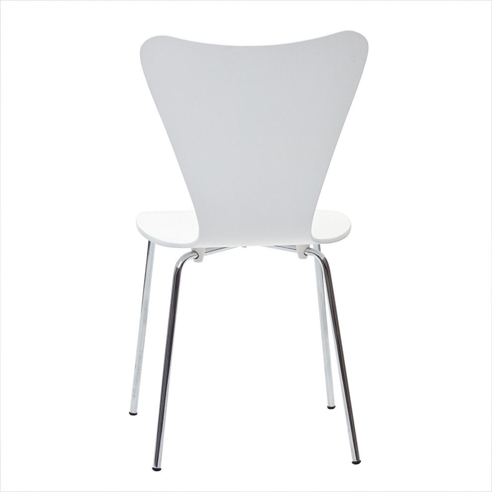 Modern Contemporary Kitchen Wood Dining Side Chair White