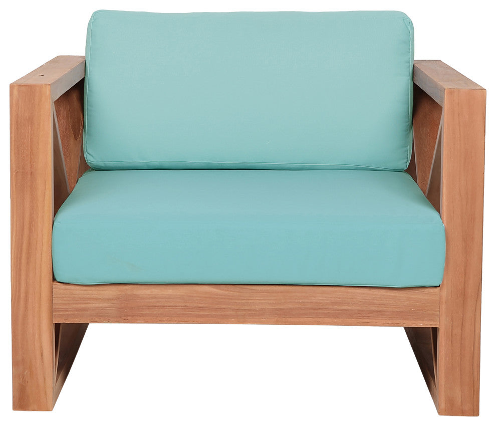 Anguilla Waterproof Fabric Upholstered Outdoor Chair, Blue