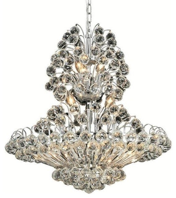 Elegant Sirius Dining Room Light, Chrome Finish With Royal Cut Crystal