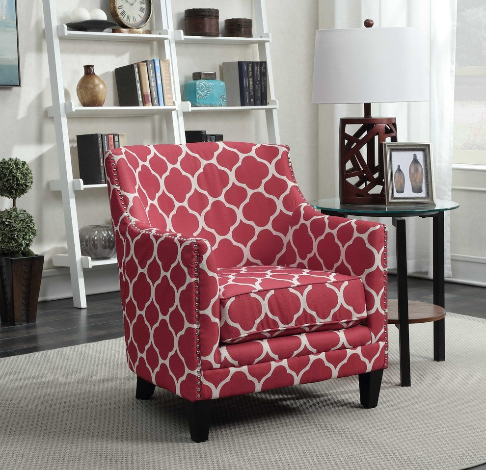 Deena Accent Chair, Dove, Strawberry