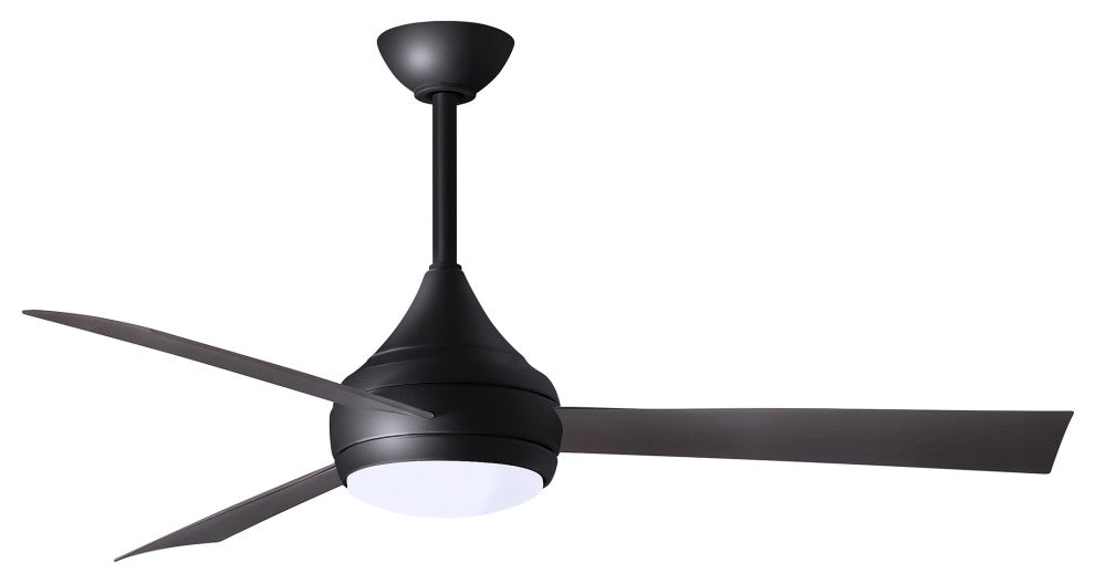 Donaire Paddle Fan Integrated LED, Matte Black, Brushed Bronze Blades