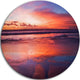 Colorful Tropical Beach With Clouds, Seashore Disc Metal Wall Art, 11"