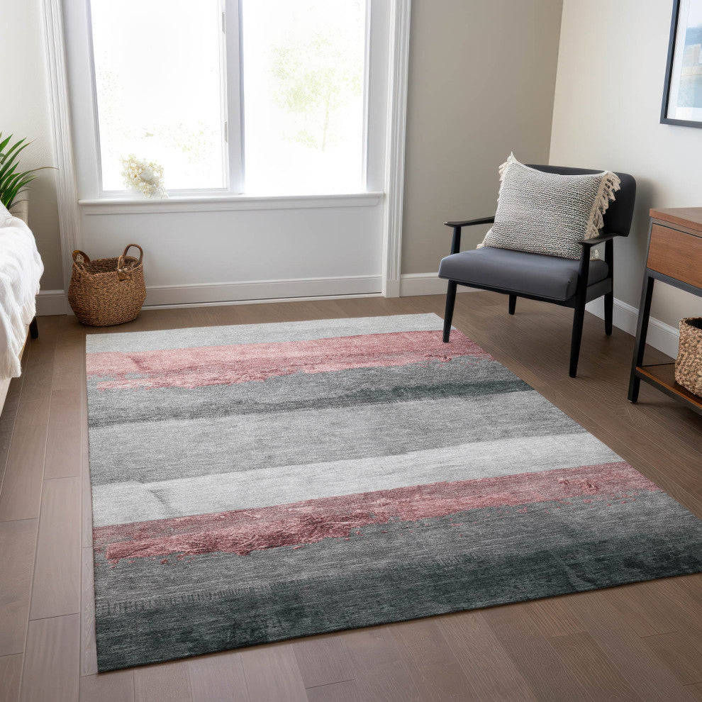 Machine Washable Indoor/Outdoor Chantille ACN1883 Blush 3' x 5' Rug