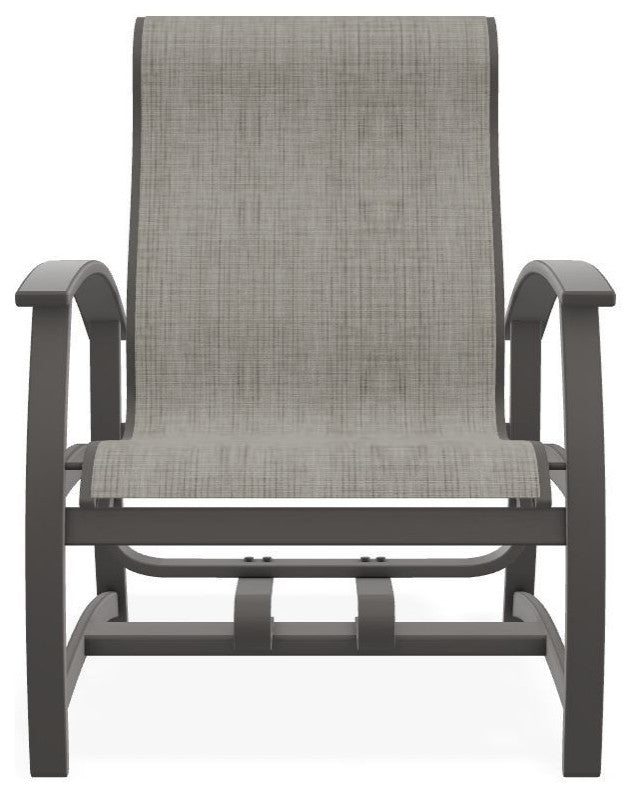 Belle Isle Sling Outdoor Hidden Motion Lounge Chair, Smoke/Warm Gray