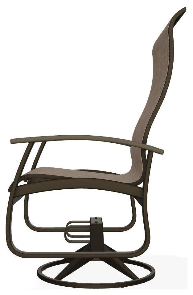 Belle Isle Sling Outdoor Swivel Rocker, Augustine Fennel/Beachwood