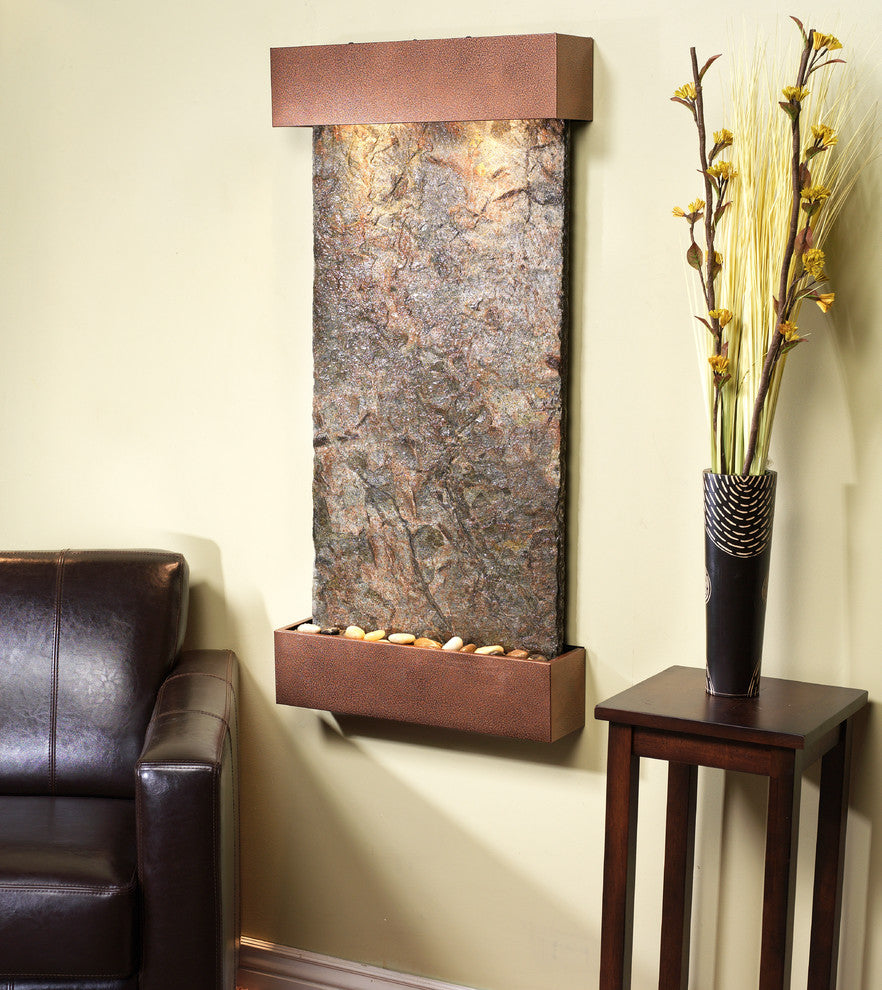 Whispering Creek Water Feature by Adagio, Natural Green Slate, Copper Vein