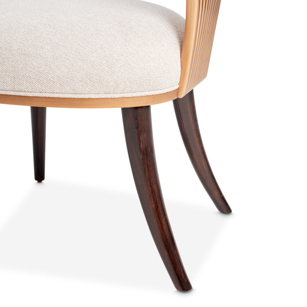 Camellia Field Dining Side Chair, Set of 2, Linen/Warm Pecan