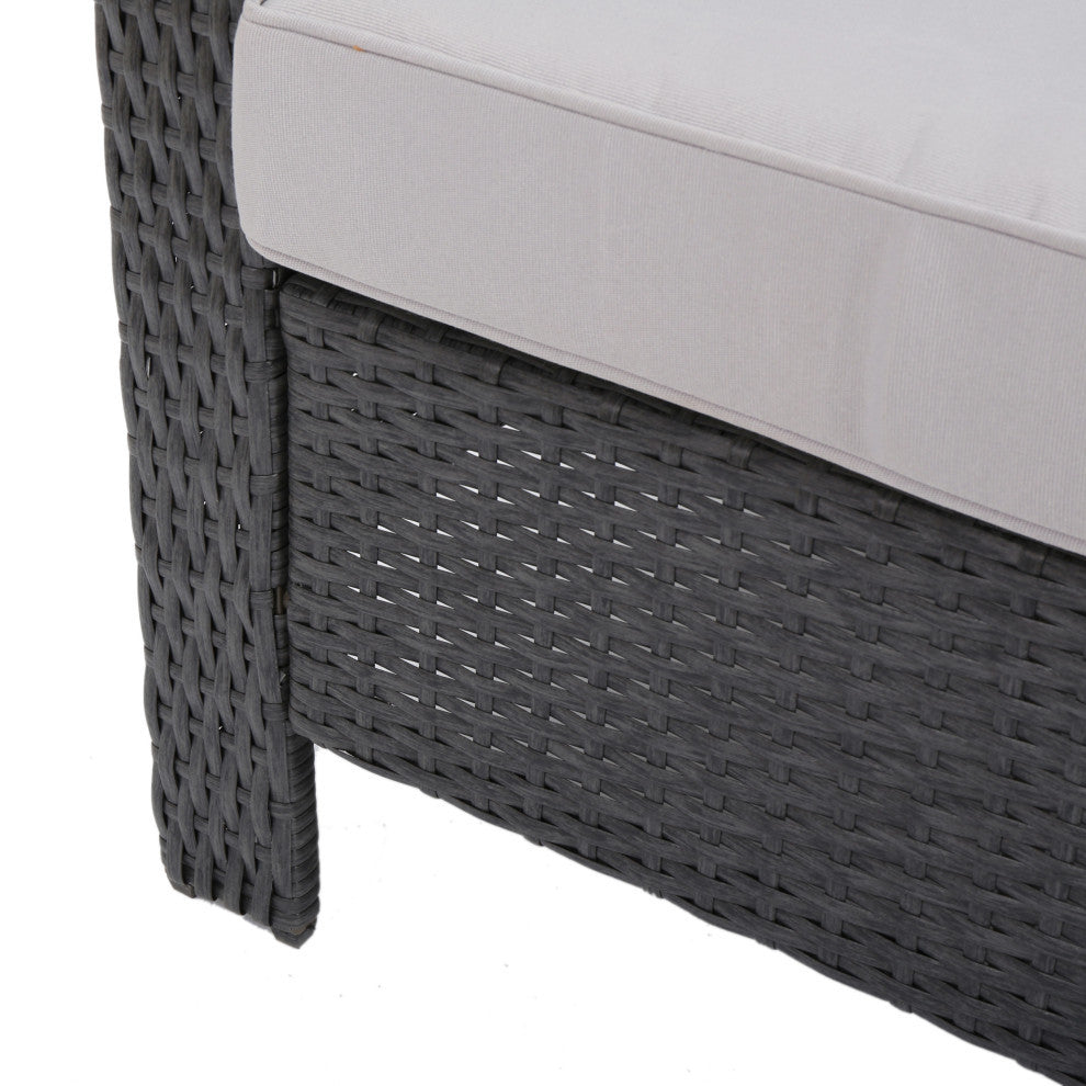 GDF Studio 3-Piece Antibes Outdoor Gray Polyethylene Chat Set