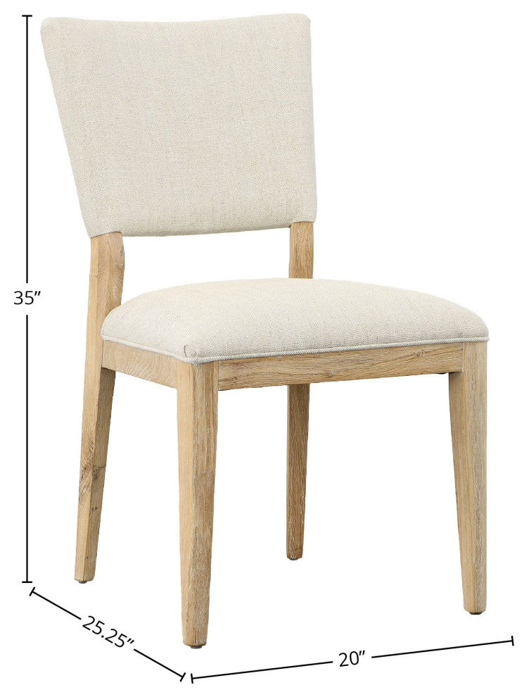 Lonewood Cotton Blend Upholstered Dining Chair, Off-White