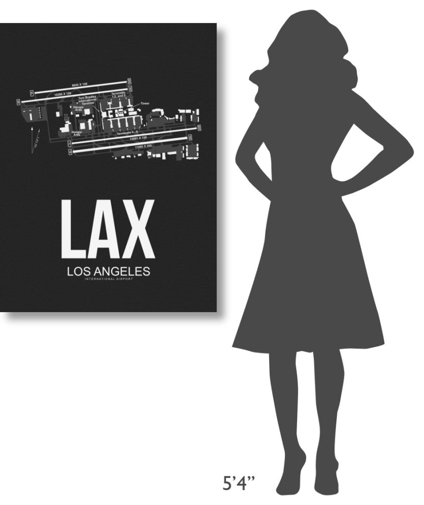 "LAX Los Angeles Airport Black" Fine Art Print