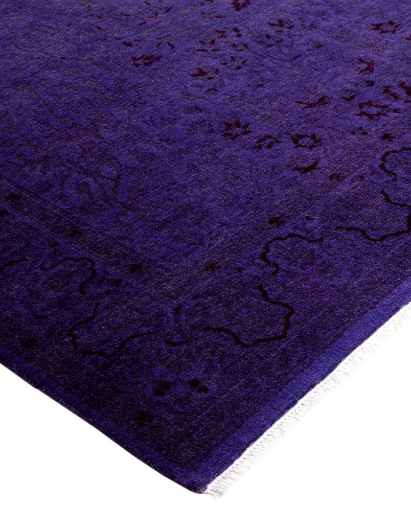 Overdyed One-of-a-Kind Hand-Knotted Area Rug Purple, 4' 2" x 5' 10"