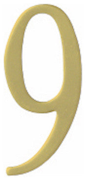 3" Brass Self Adhesive Address, Number 9