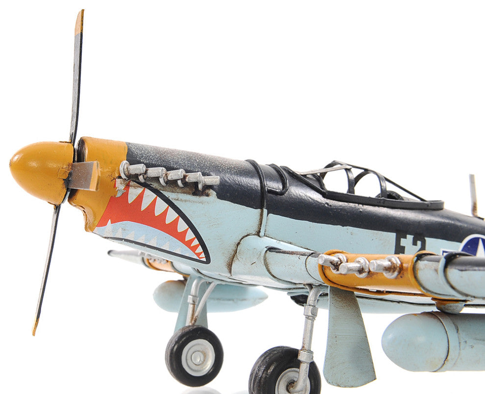 1943 Grey Mustang P51 1:40 Collectible Metal scale model Airplane