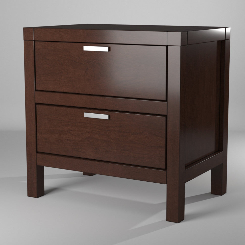 Carmel 2 Drawer Nightstand, Cappuccino
