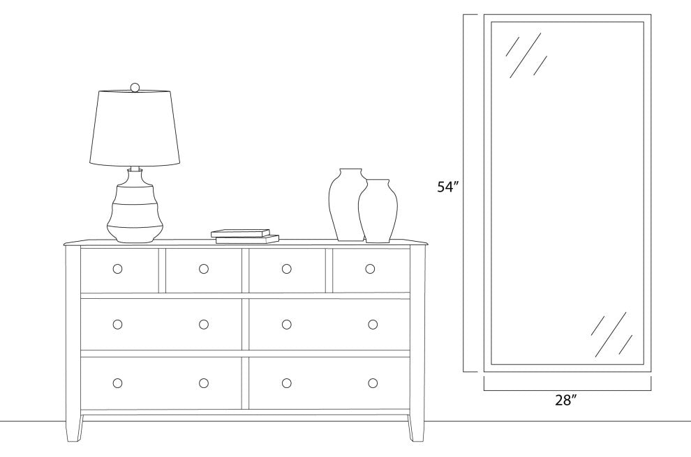 Crenshaw Framed Wall Mirror, Silver, 28" X 60"