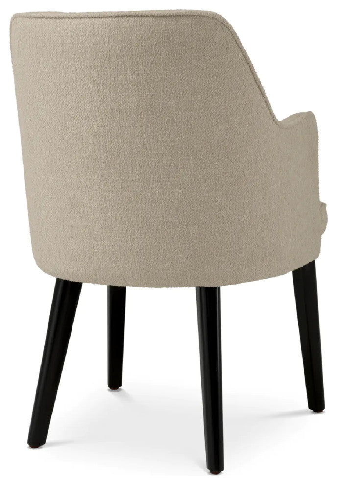 Ecru Fabric Dining Chair, Eichholtz Lavinia