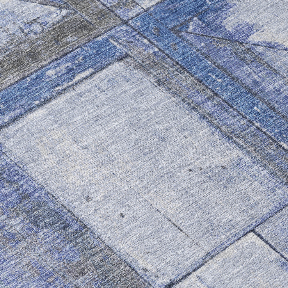 Machine Washable Indoor/Outdoor Chantille ACN1875 Denim 10' x 14' Rug