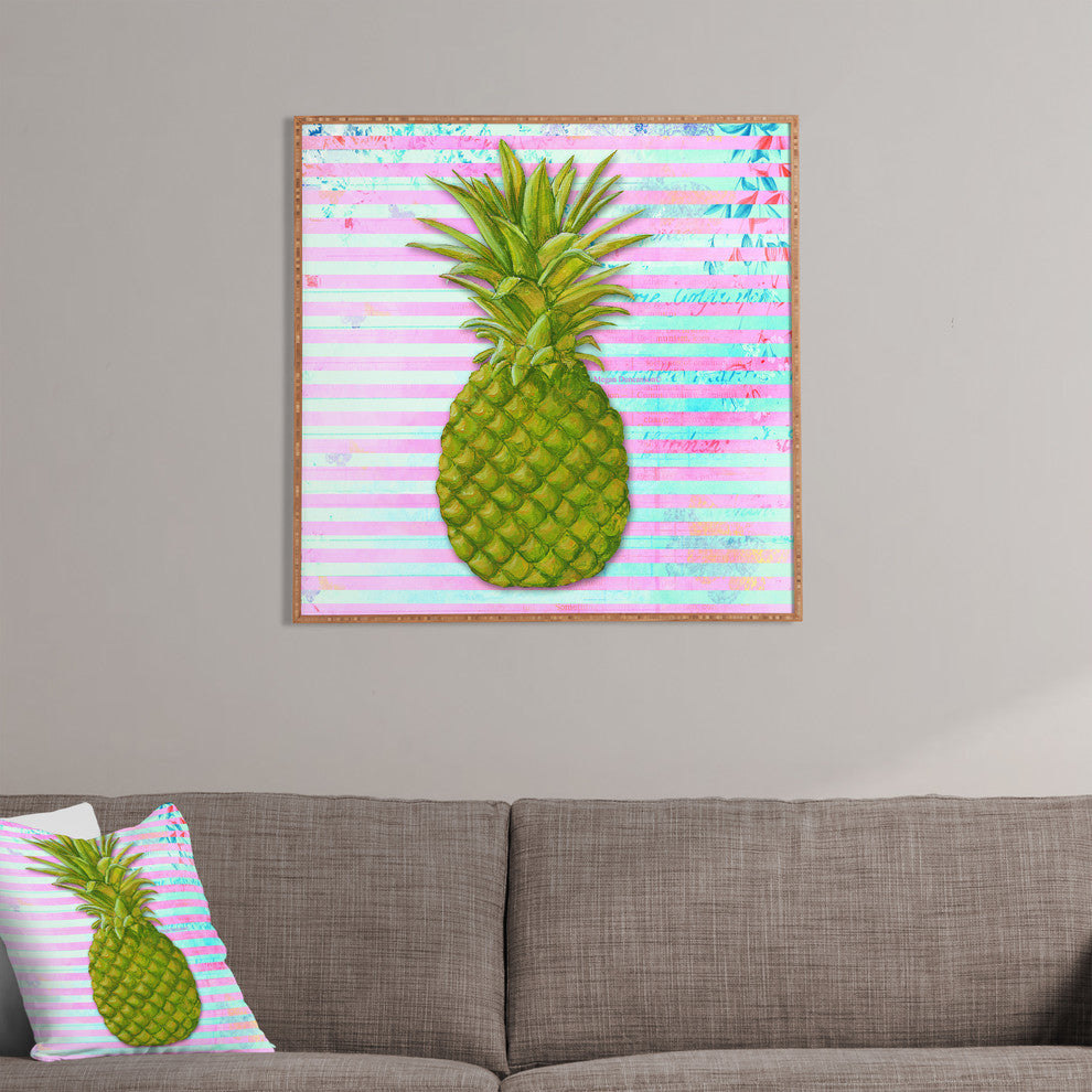 Deny Designs Madart Inc Striped Pineapple Framed Wall Art