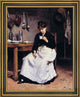Victor Gabriel Gilbert a Cup of Coffee Framed Premium Canvas Print, 20"x25"