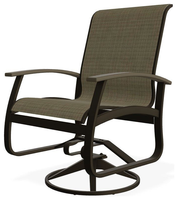 Belle Isle Sling Outdoor Swivel Rocker, Mavi/Beachwood