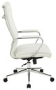 High Back Manager's Office Chair With Dillon Snow Fabric and Chrome Base