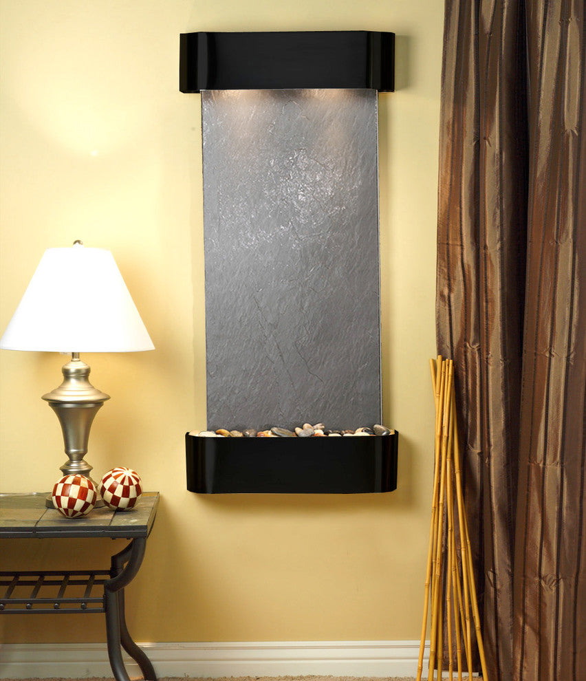 Cascade Springs Water Fountain, Black Featherstone, Blackened Copper, Round