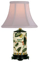 Floral Bird Motif Porcelain Vase Table Lamp 15"