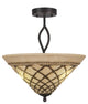 Revo Semi-Flush, 3 Bulbs, Dark Granite, 16" Chocolate Icing Glass