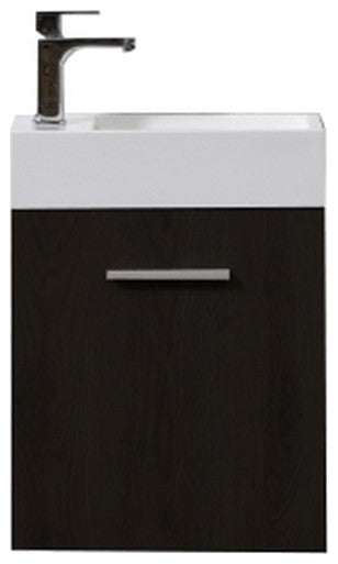 Bliss 18" Wall Mount Bathroom Vanity, Black