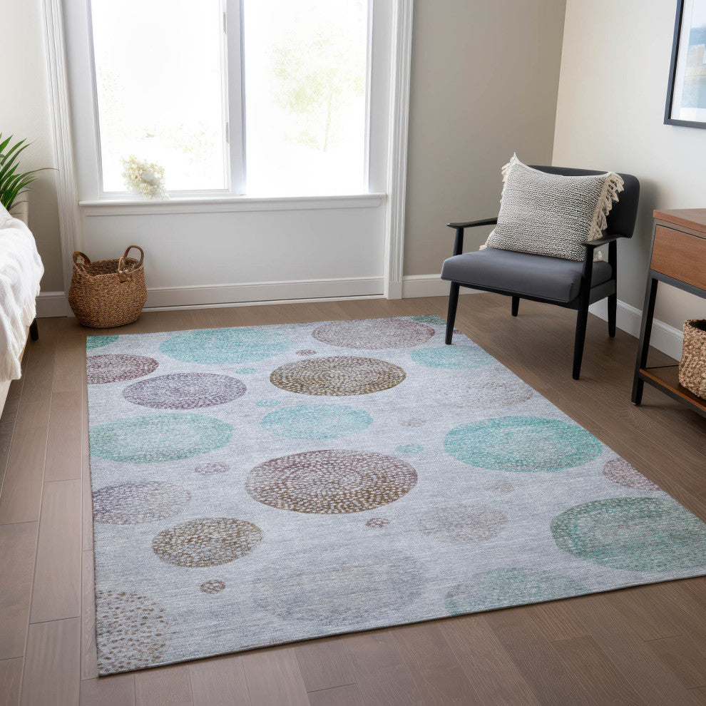 Machine Washable Indoor/Outdoor Chantille ACN1897 Blue 9' x 12' Rug