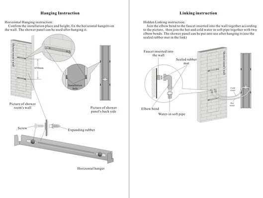 Blue Ocean 52"? Aluminum SPA392B Shower Panel with Rainfall Shower Head
