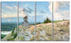 "View Tower on Hill" Panorama Landscape Wall Art Canvas Print48"x28", 4-Panels