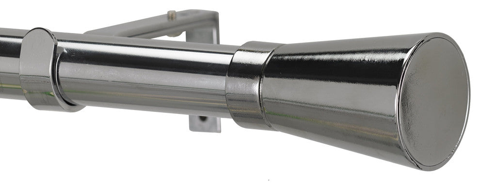 Linea Non-Telescoping Curtain Rod, Chrome, 120''
