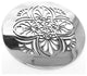 Bathroom Shower Drain, Greek Anthemion Design by Designer Drains, Polished Stainless Steel, 4.25" W/ 2-5/8 Ctc