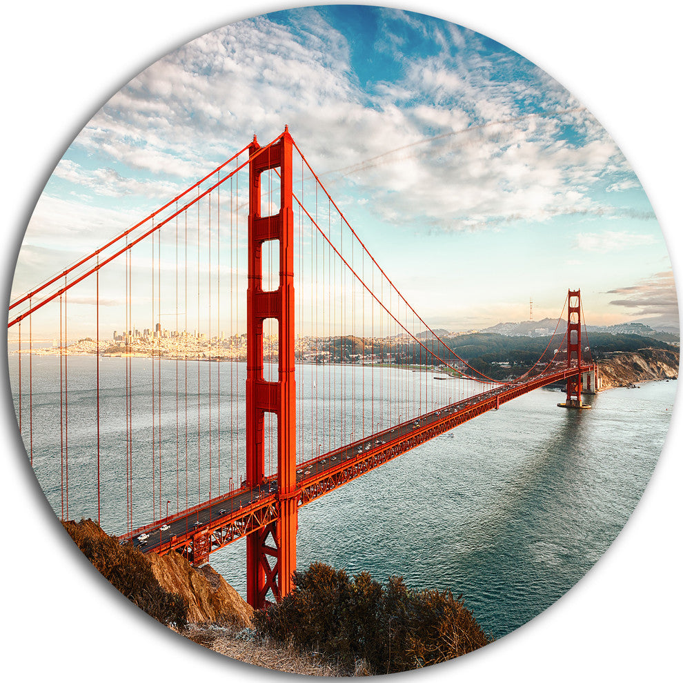 Golden Gate Bridge In San Francisco, Sea Bridge Round Wall Art, 11"