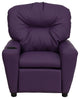 Contemporary Purple Vinyl Kids Recliner With Cup Holder