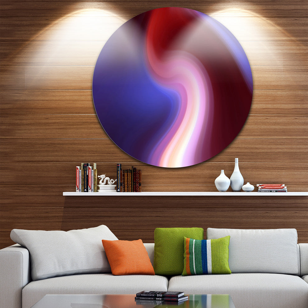 Red Blue Mix Texture, Abstract Digital Round Wall Art, 23"