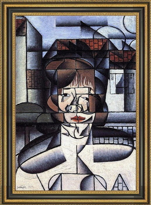 Juan Gris Portrait of Germaine Raynal - 16" x 24" Framed Premium Canvas Print