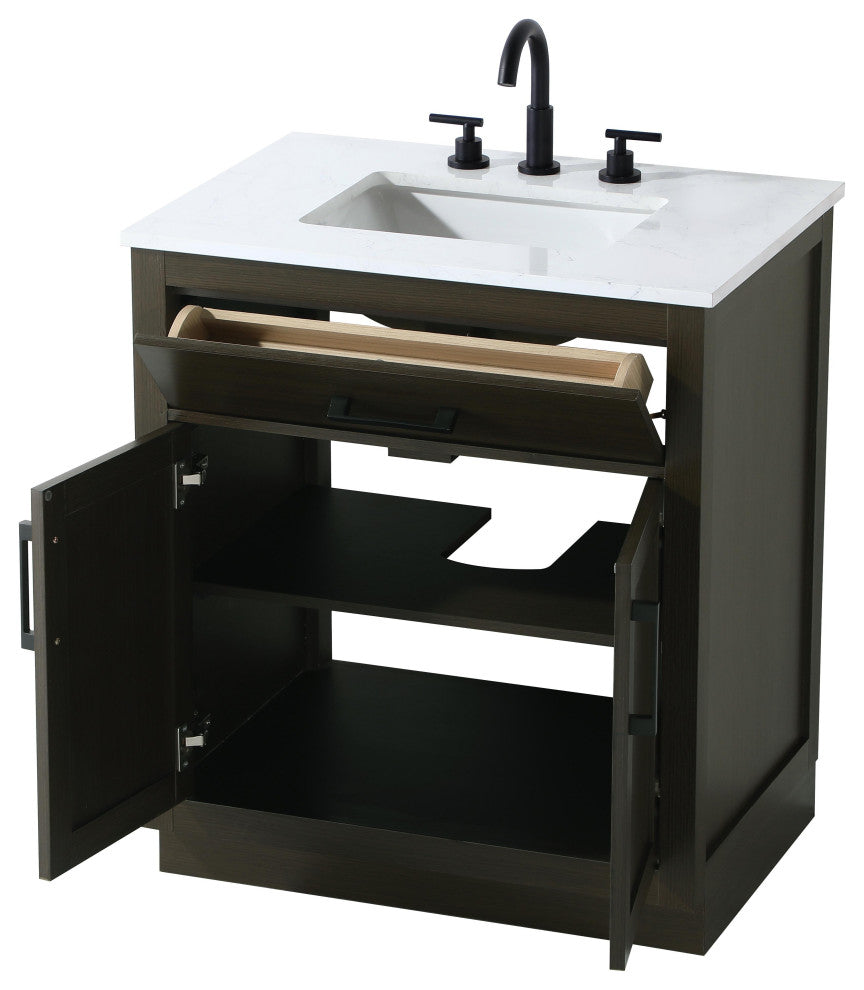 Home Living 30" Single Bathroom Vanity, Mocha Brown