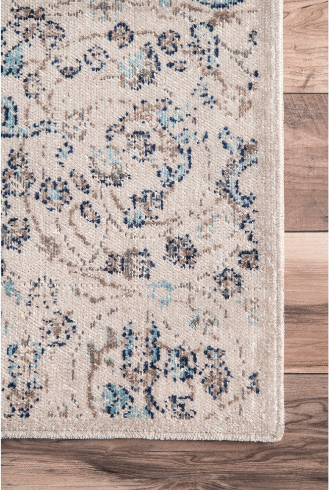 Nuloom Floral Encompass Mandala Area Rug, Beige 4'x6'