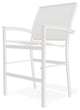 Bazza Sling Balcony Height Stackable Outdoor Stool, White/Snow