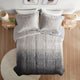 Intelligent Design Brielle Ombre Shaggy Long Fur Comforter Mini Set, Grey