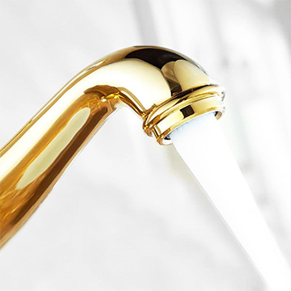 Lenox Gold and Ceramic Single Handle Deck Mounted Bathroom Sink Faucet