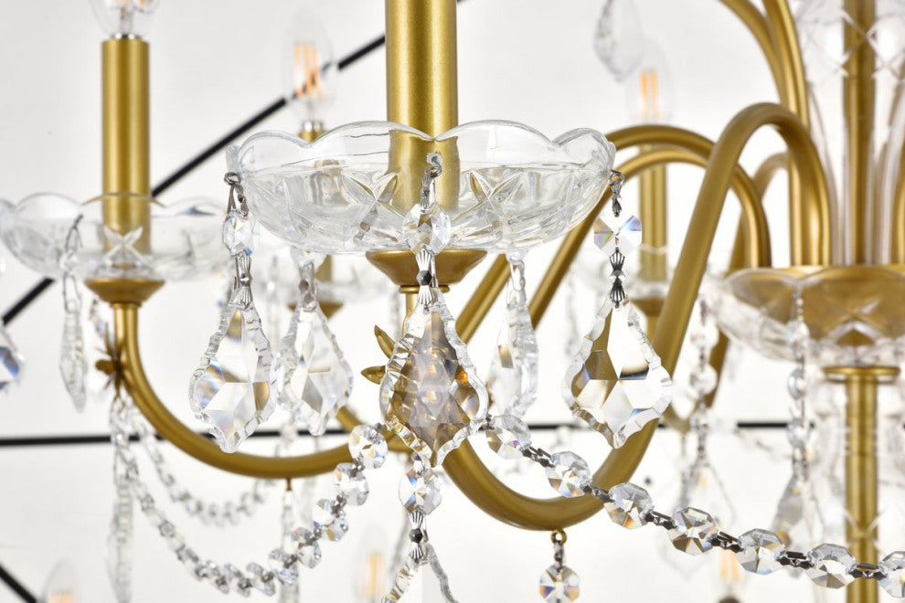 Cory 24-Light Black and Gold Crystal Pendant