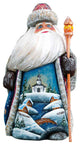Artistic Wood Carved Winter Church Santa Claus Sculpture