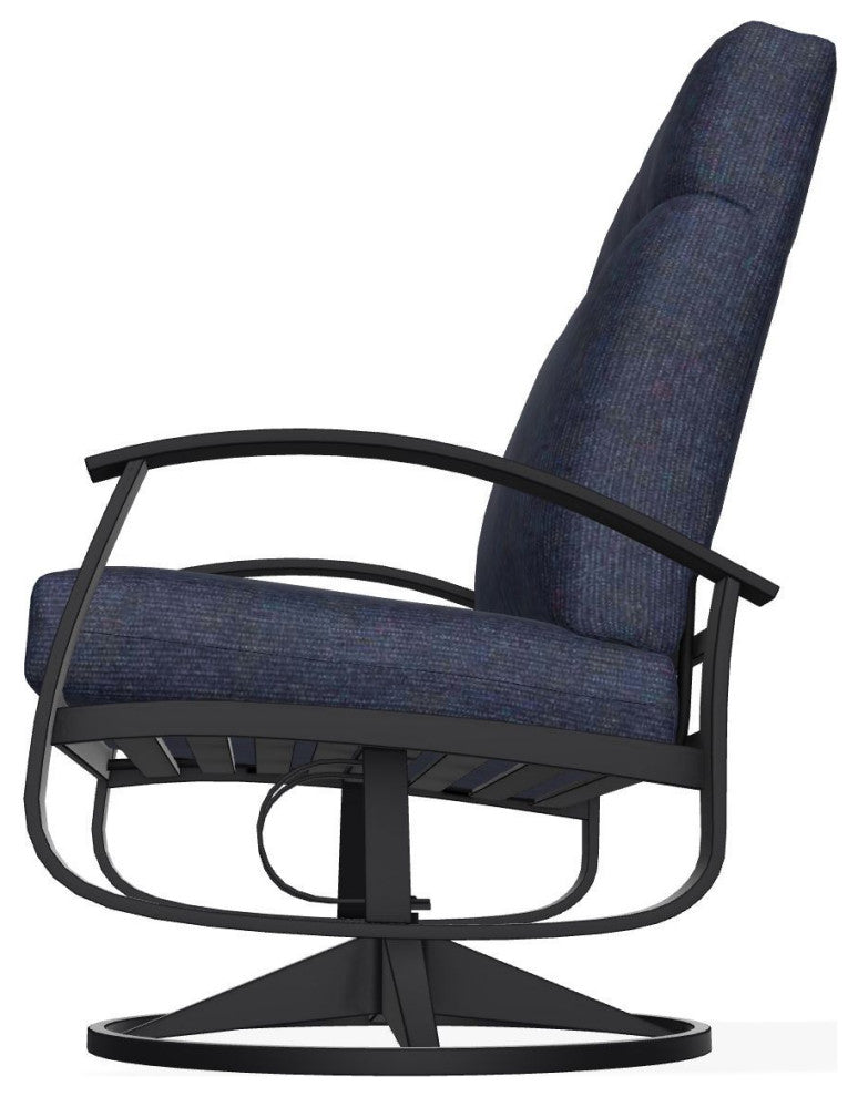 Belle Isle Cushion Deep Seat Outdoor Swivel Rocker, Indigo/Black