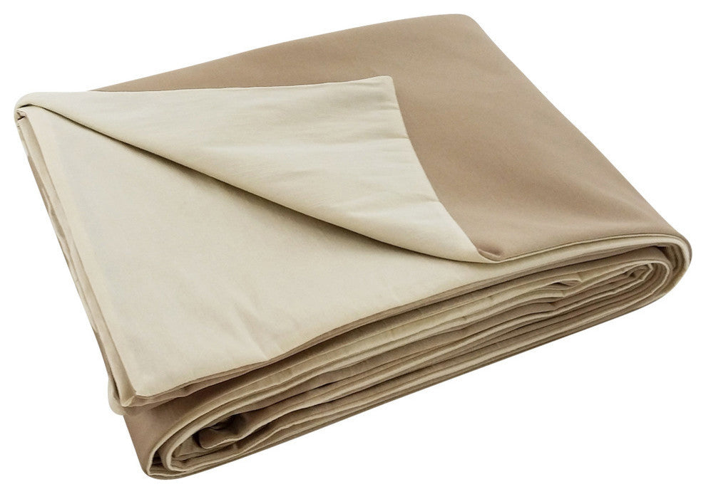 Kismet Duvet in Dodger-Earth With Back in Trinity-Oatmeal, Queen
