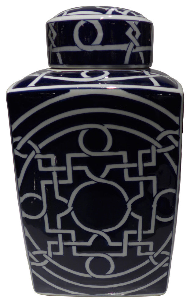 Geometric Jar, Dark Blue